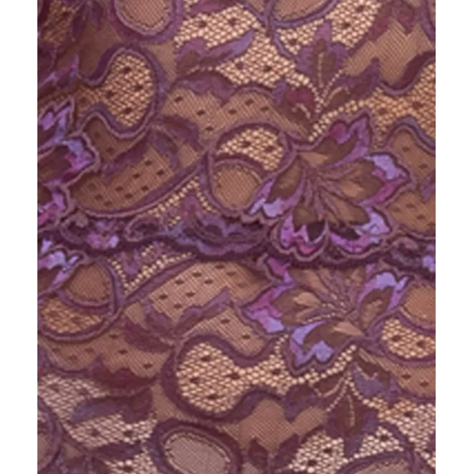 Buy Spaghetti Strap Short Sheer Lace Chemise-Plum