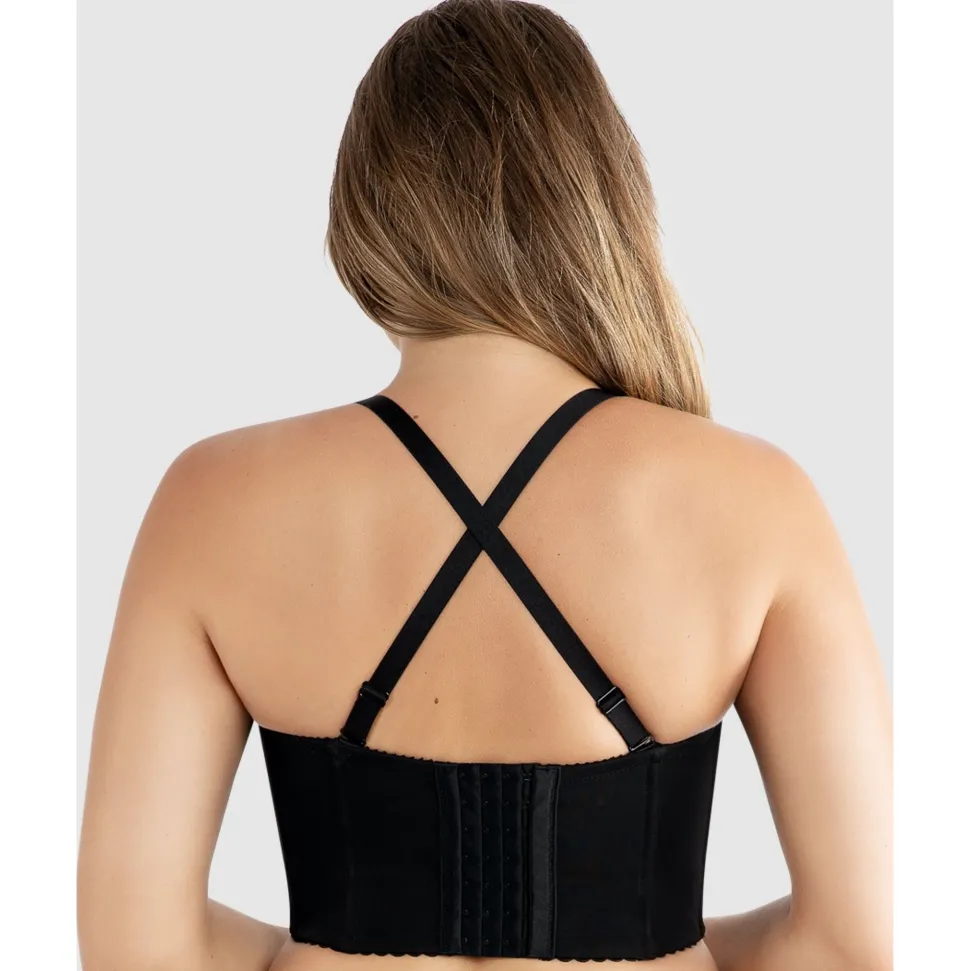 Buy Stevie Faux Leather Longline Bustier Bra Top