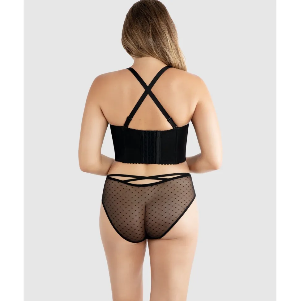 Buy Stevie Faux Leather Longline Bustier Bra Top