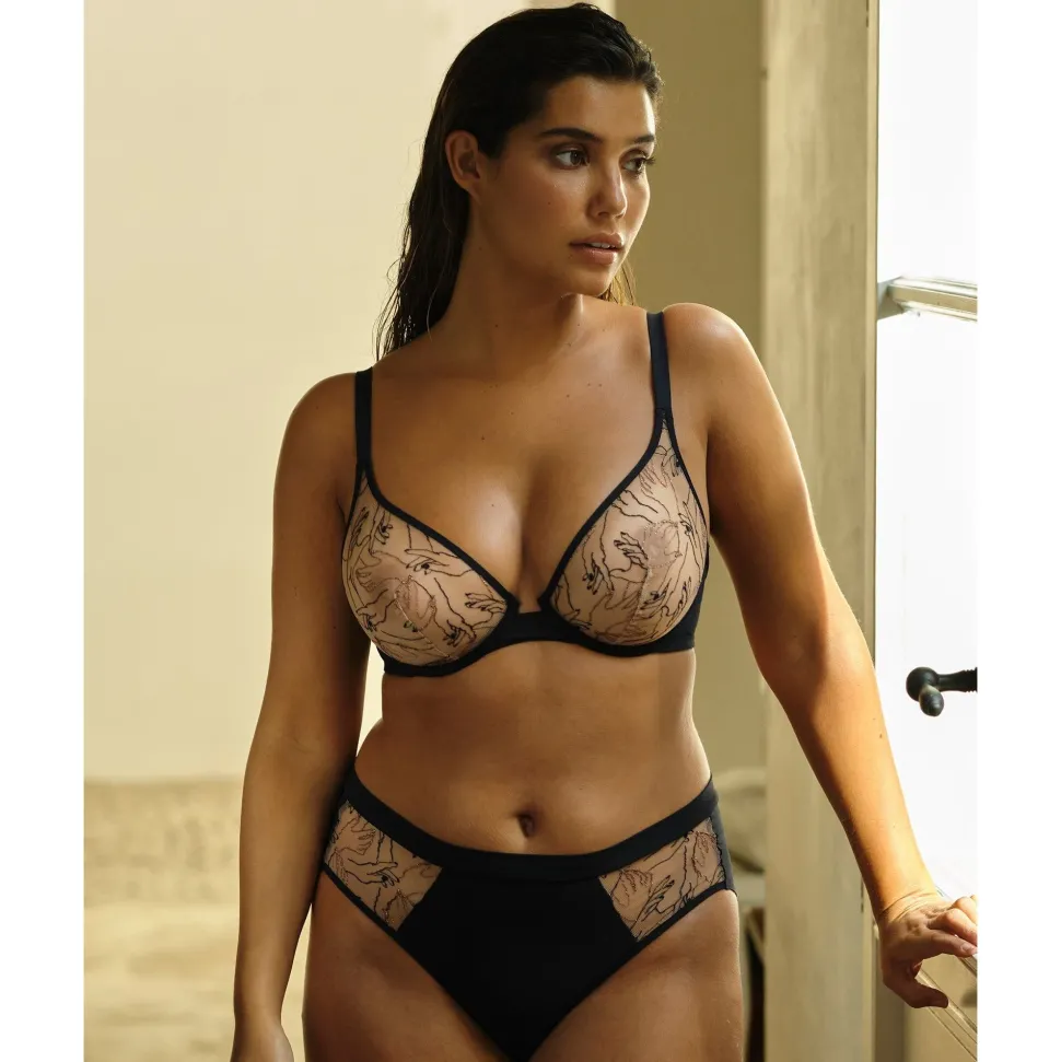 Buy Tamara Embroidered Tulle Wired Plunge Bra