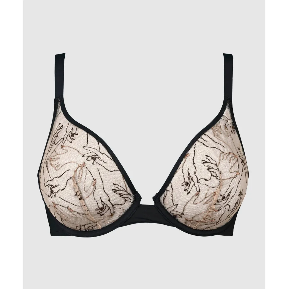 Buy Tamara Embroidered Tulle Wired Plunge Bra