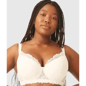 Buy The Friday Recycled Lace Lined Underwire Bra-Ecru