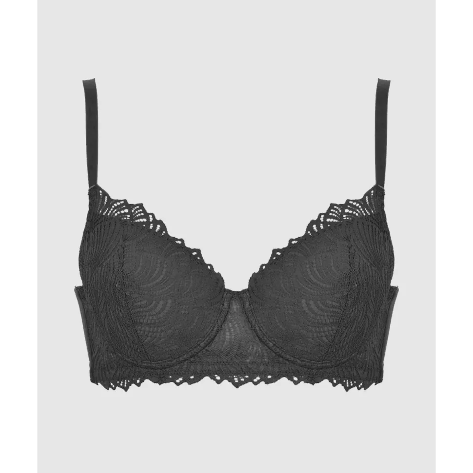 Buy The Friday Recycled Lace Lined Underwire Bra-Black