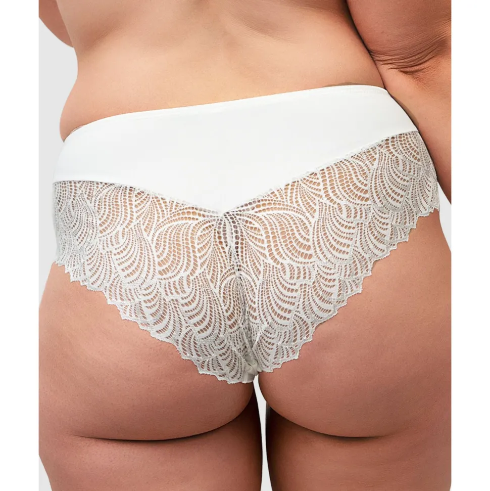 Buy The Friday Sustainable Lace Trim Brief-Ecru