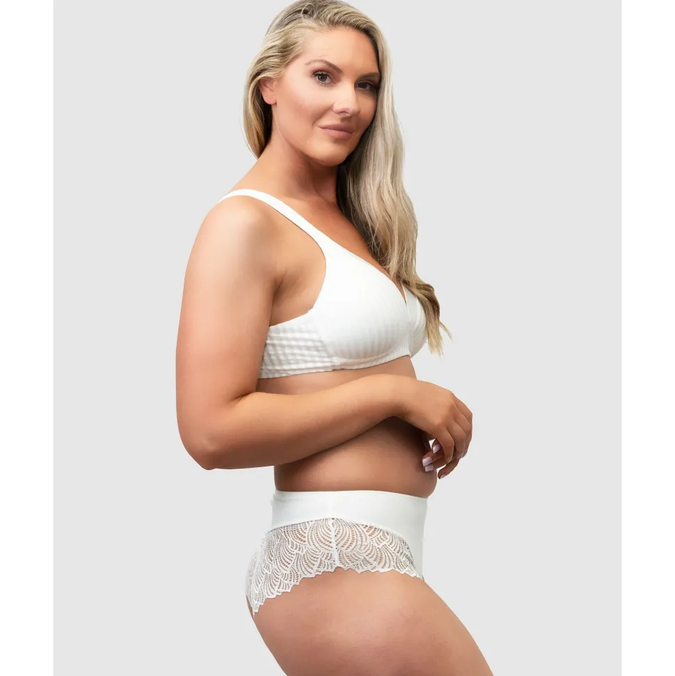 Buy The Friday Sustainable Lace Trim Brief-Ecru
