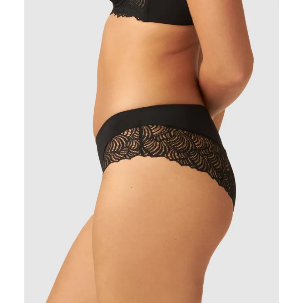 Buy The Friday Sustainable Lace Trim Brief-Black