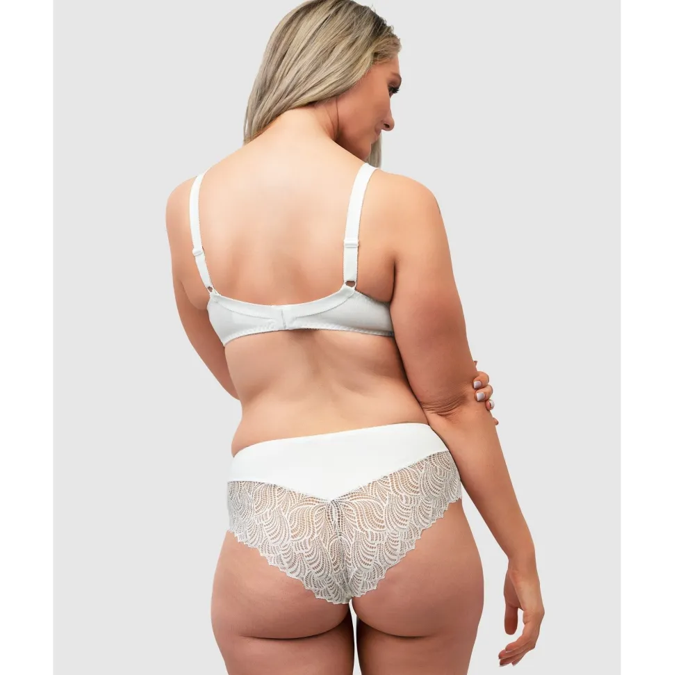 Buy The Friday Sustainable Lace Trim Brief-Ecru