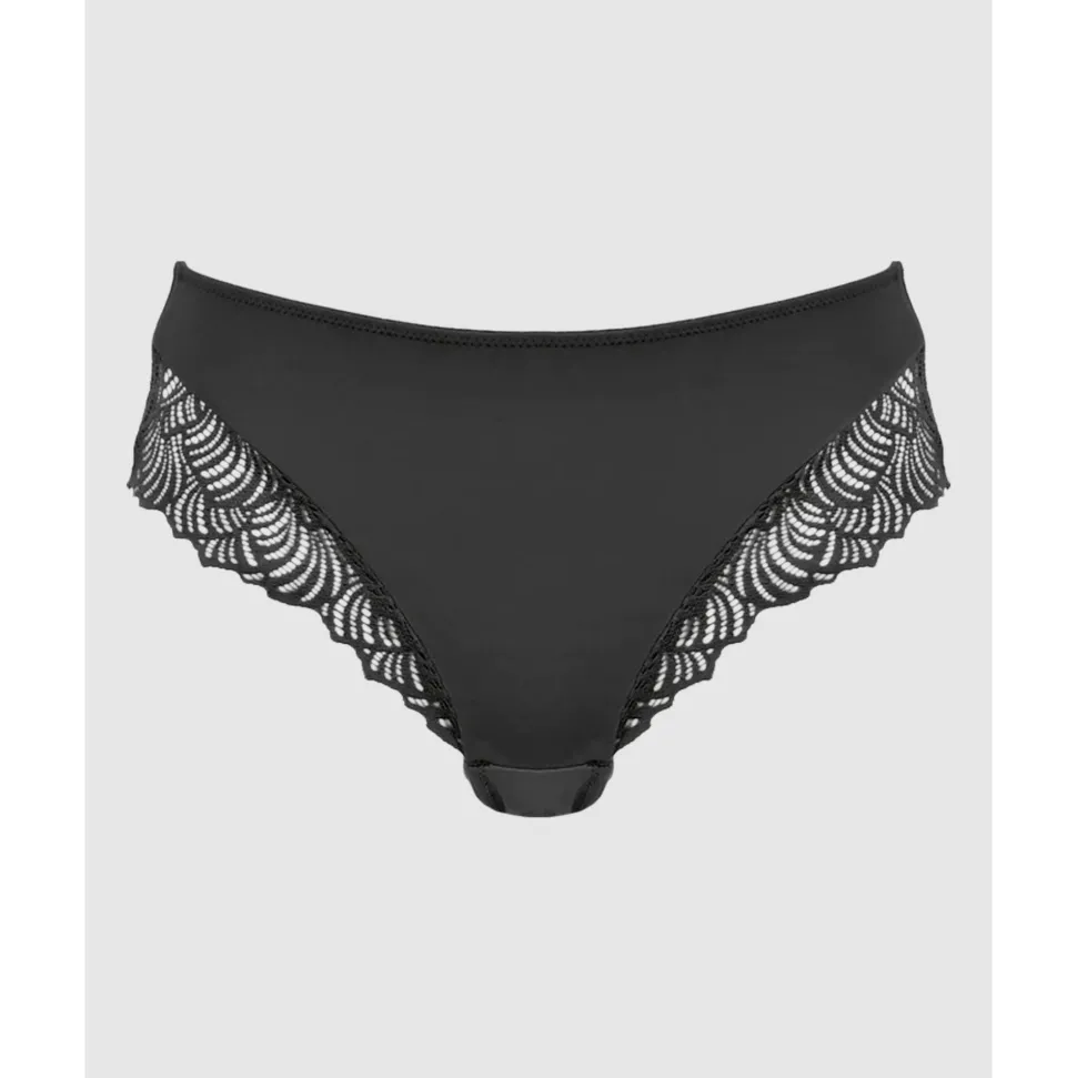 Buy The Friday Sustainable Lace Trim Brief-Black