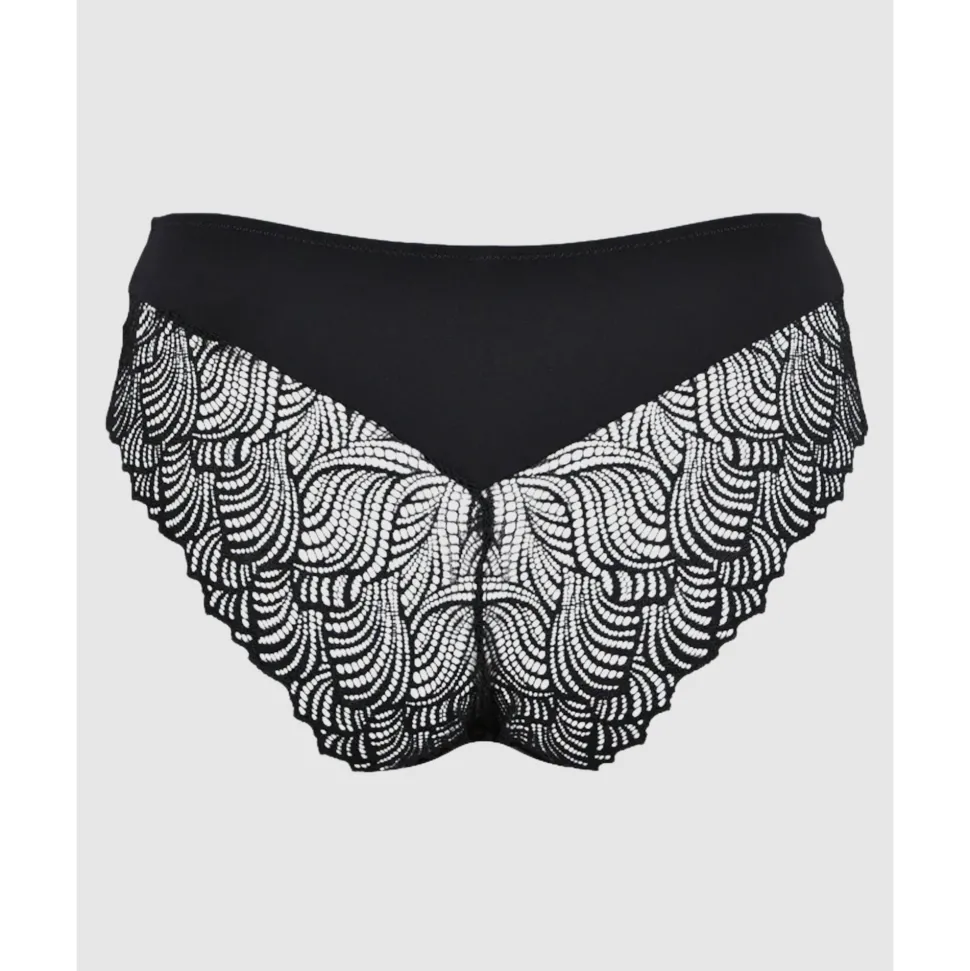 Buy The Friday Sustainable Lace Trim Brief-Black