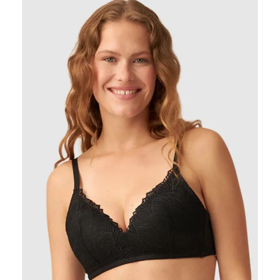 Buy The Friday Wirefree Recycled Lace Bra-Black