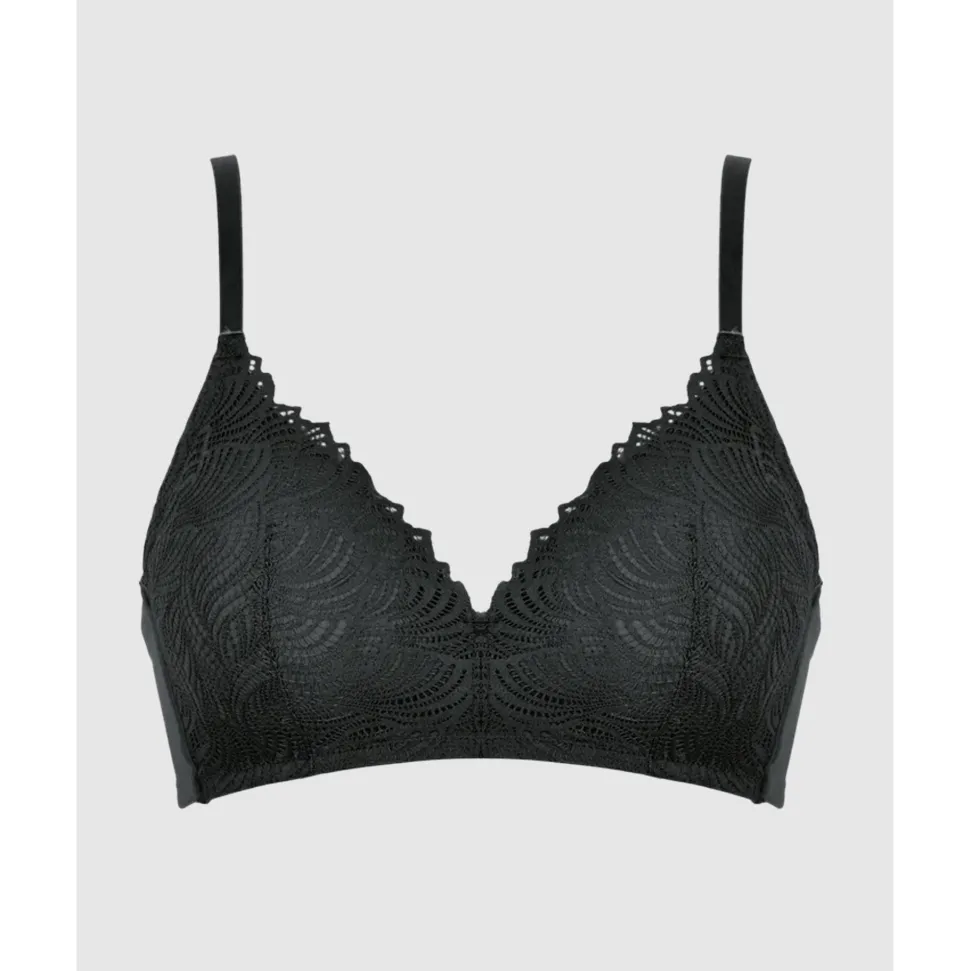 Buy The Friday Wirefree Recycled Lace Bra-Black