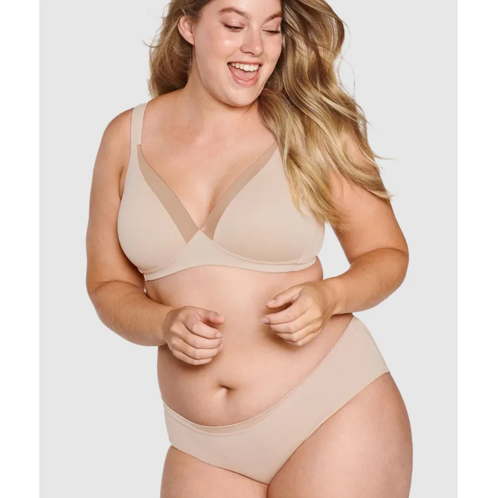 Buy The Wednesday Wireless T-Shirt Bra with Padded Straps-Clay
