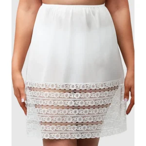 Buy Trimmable Half Slip Lingerie Underskirt With Lace-White