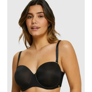 Buy Unseen Bandeau Bra Wired Molded Foam Cup-Black/Blush