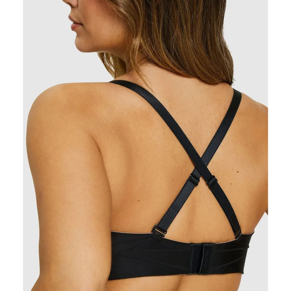 Buy Unseen Bandeau Bra Wired Molded Foam Cup-Black/Blush