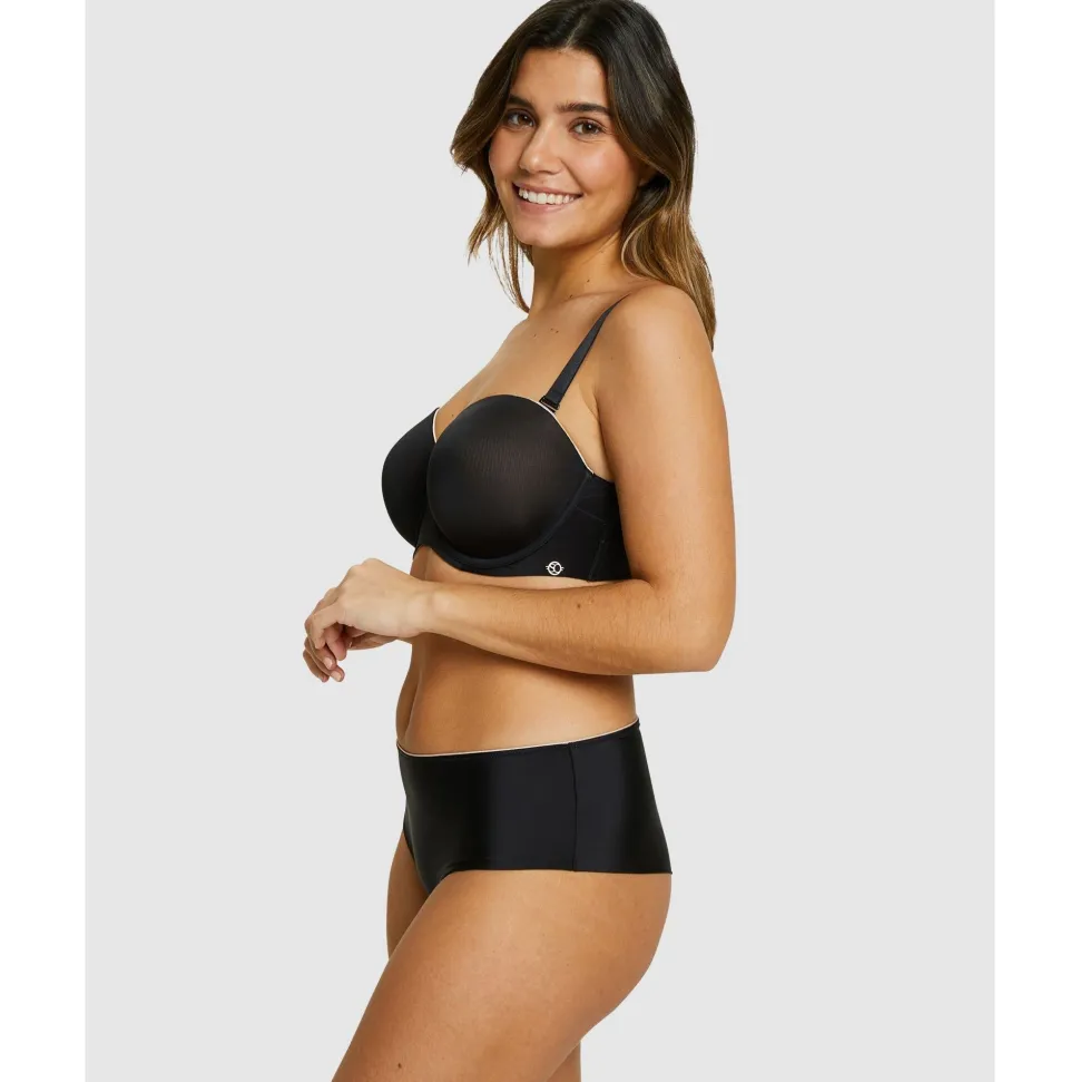 Buy Unseen Bandeau Bra Wired Molded Foam Cup-Black/Blush