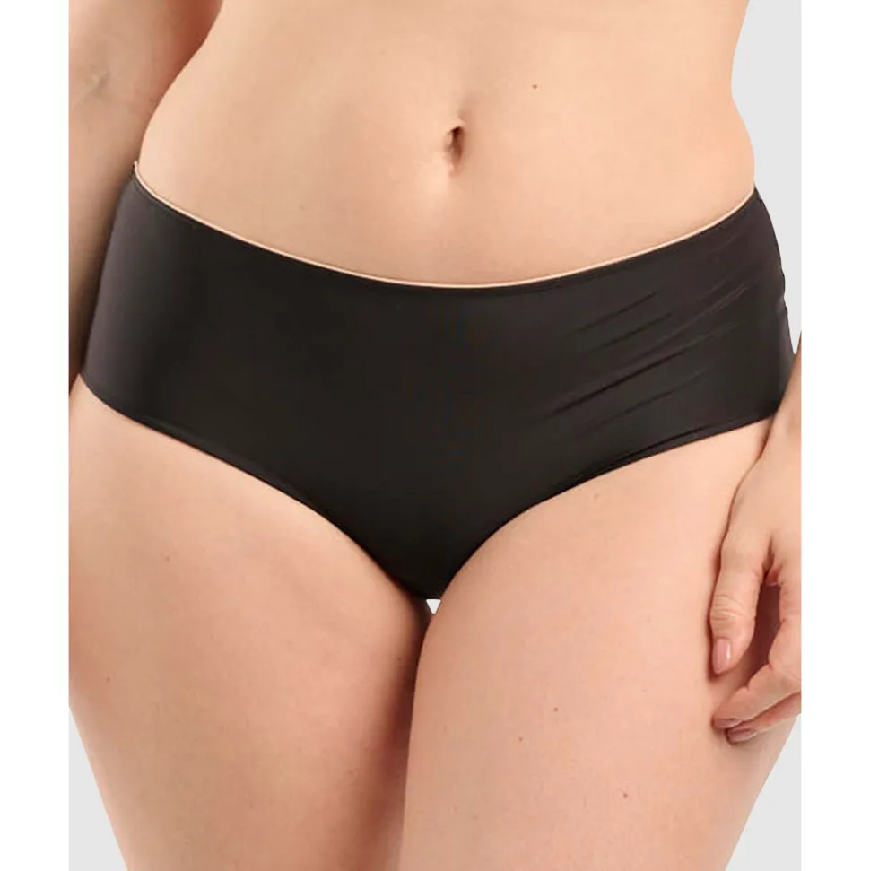 Buy Unseen No Show Shorty Style Brazilian Brief-Black-Blush