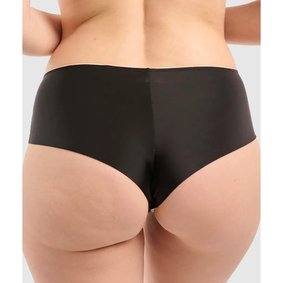 Buy Unseen No Show Shorty Style Brazilian Brief-Black-Blush