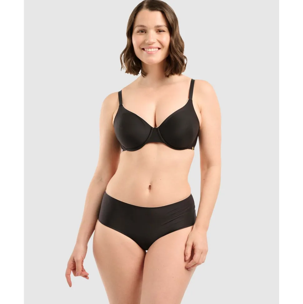 Buy Unseen No Show Shorty Style Brazilian Brief-Black-Blush