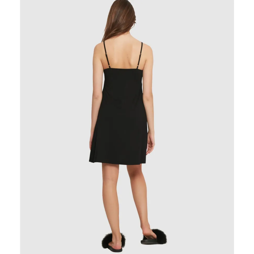 Buy Viscose & Lace Thin Strap Short Chemise Nightdress