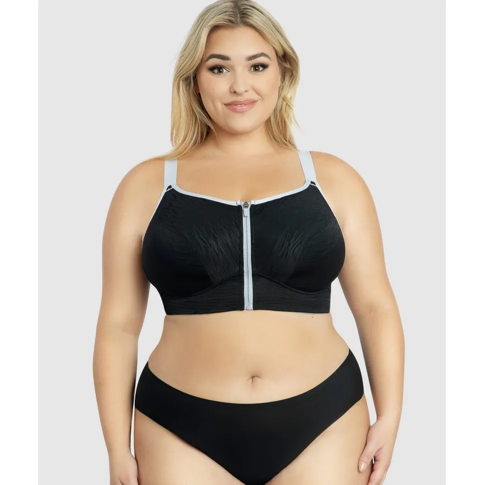 Buy Wave Wirefree Zip Front Sports Bra