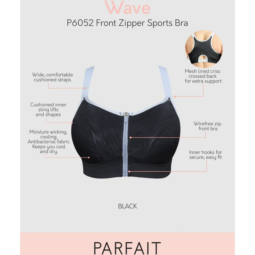 Buy Wave Wirefree Zip Front Sports Bra
