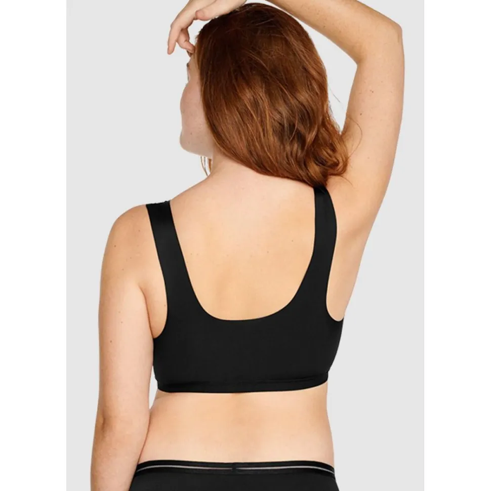 Buy Wellness Padded Wirefree Front Close Bra-Black