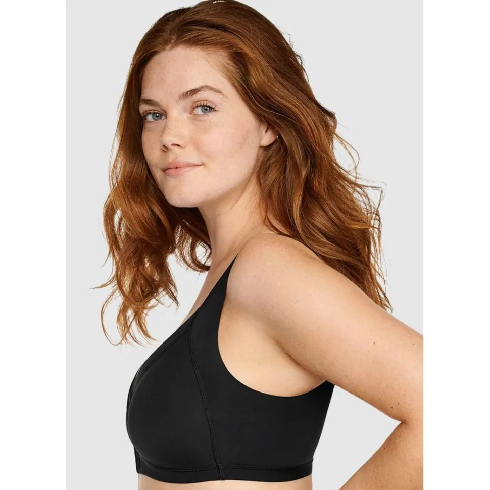 Buy Wellness Padded Wirefree Front Close Bra-Black