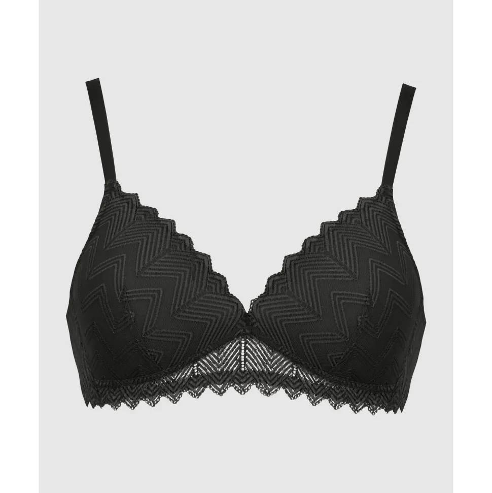 Buy Wirefree Triangle Cup Padded Lace Bra