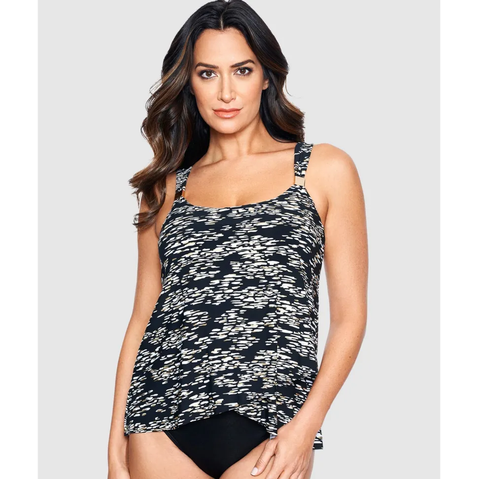 Buy Zari Dazzle Underwired Draped Tankini Top