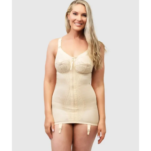 Buy Zip Front Firm Control Lace Corselette Bodyshaper