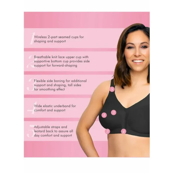 Exquisite Form Side Shaping Bra with Floral Lace